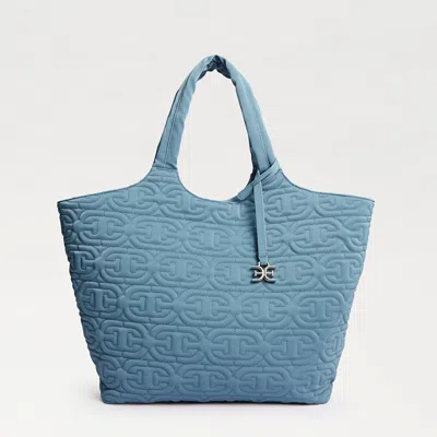 Sam Edelman Ethyl Large Collapsible Tote Denim Blue Nylon