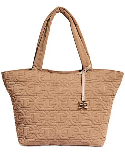 Sam Edelman Ethyl Top Zip Medium East West Tote In Tan