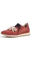 Sam Edelman Evara Cinched-back Sneakers In Red