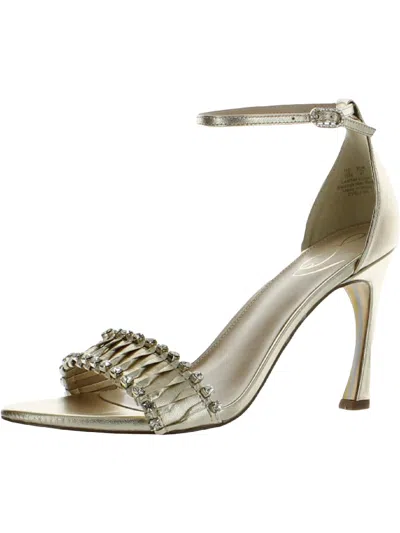 Sam Edelman Evelynn Womens Embellished Ankle Strap Heels In Silver