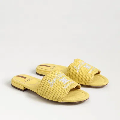SAM EDELMAN SAM EDELMAN EVETTE SLIDE SANDAL YELLOW DAHLIA RAFFIA