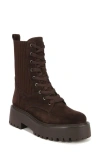Sam Edelman Evina Combat Platform Boot Chocolate In Chocolate Brown