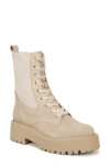 Sam Edelman Lydell Womens Mixed Media Lace Up Ankle Boots In Sesame