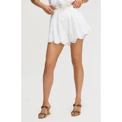 Sam Edelman Eyelet Cotton Shorts In White