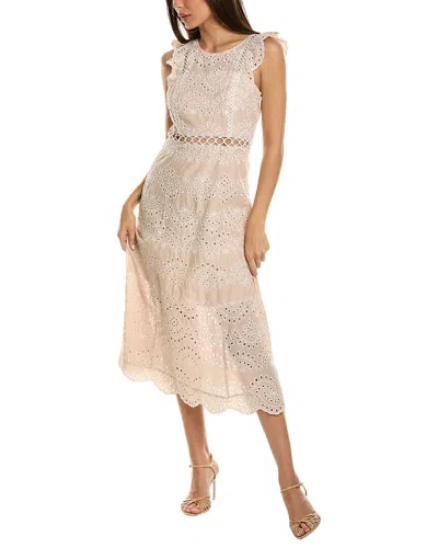 Sam Edelman Eyelet Midi Dress In Brown