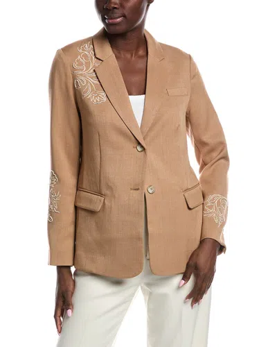 Sam Edelman Fallon Slim 2-button Blazer In Gray