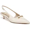 Sam Edelman Farrah Kitten Heel Pointed Toe Slingback Pump In Porcelain