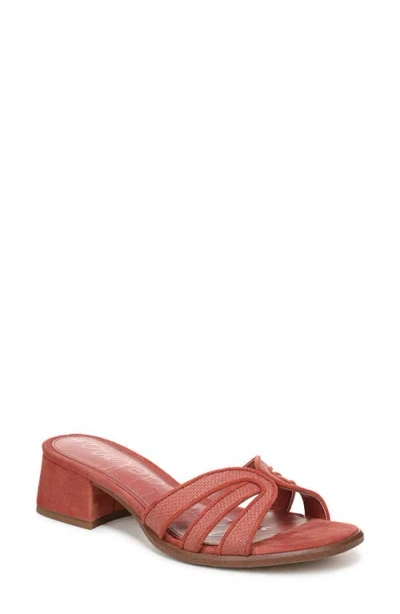 Sam Edelman Farrin Block Heel Sandal In Red