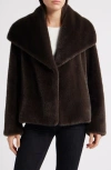 Sam Edelman Faux Fur Jacket In Brown