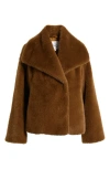 Sam Edelman Faux Fur Jacket In Brown