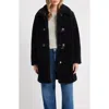 Sam Edelman Faux Fur Toggle Coat In Black