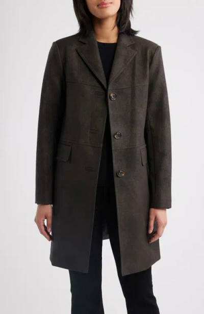 Sam Edelman Faux Leather Coat In Brown