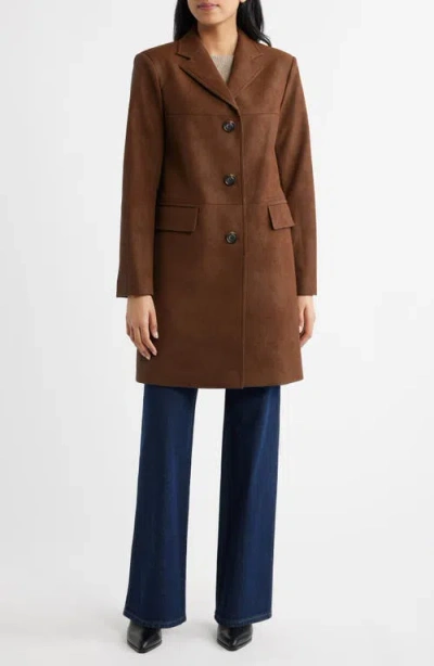 Sam Edelman Faux Leather Coat In Brown