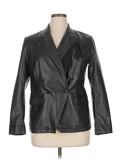 Pre-owned Sam Edelman Faux Leather Jacket In Black