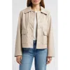 Sam Edelman Faux Leather Swing Jacket In Oatmeal