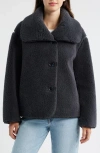 Sam Edelman Faux Shearling Jacket In Blue