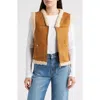Sam Edelman Faux Suede & Faux Shearling Vest In Brown
