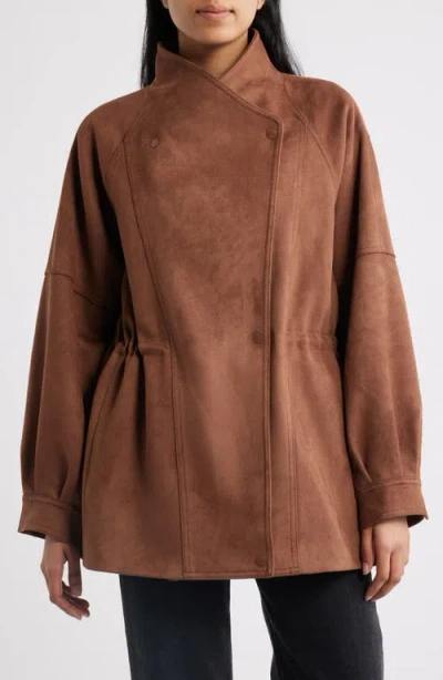 Sam Edelman Faux Suede Jacket In Brown