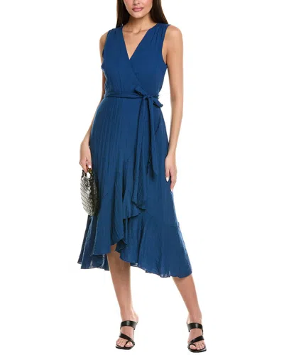 Sam Edelman Faux Wrap Midi Dress In Blue