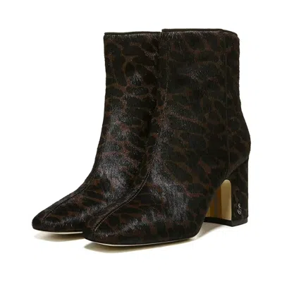 SAM EDELMAN FAWN 2 BOOTS WOMEN'S BROWN ANIMAL PRINT ANKLE BOOTIES JOBB1640