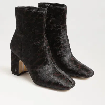 Sam Edelman Fawn Boot Womens' Us 7 Brown Leather Block Heel Ankle Booties Khd568