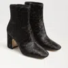 Sam Edelman Fawn Boots Women's 7.5 Brown Leather Block Heel Ankle Bootie Khd596 In Black