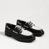 Sam Edelman Fay Boat Loafer Black/white Leather In Multi