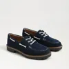Sam Edelman Fay Boat Loafer Navy Suede In Blue
