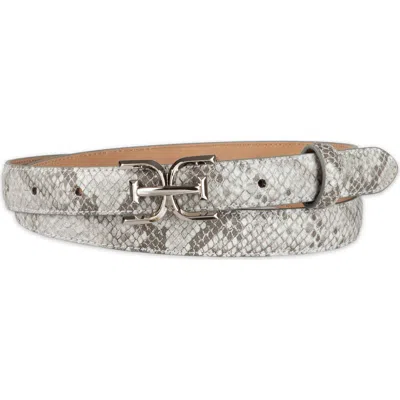 Sam Edelman Feather Edge Patent Leather Belt In Gray
