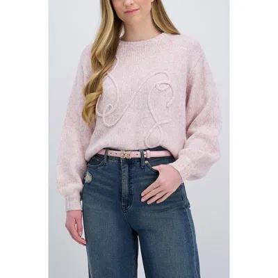 Sam Edelman Feather Edge Patent Leather Belt In Pink