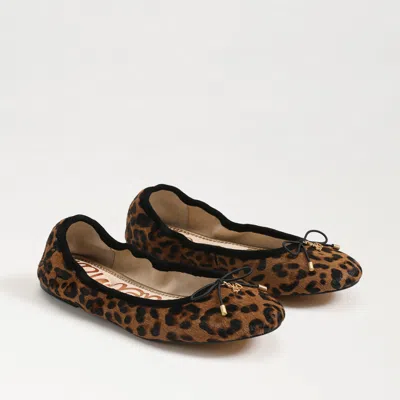 Sam Edelman Felicia Ballet Flat Granada Tan Leopard Leather In Brown