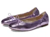 Sam Edelman Felicia Flat Girls Us 3 Lilac Quartz Leather Round Toe Ballet Gal242 In Purple