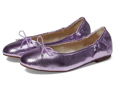 Sam Edelman Felicia Flat Girls Us 3 Lilac Quartz Leather Round Toe Ballet Gal242 In Purple