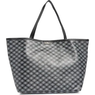 Sam Edelman Felicia Monogram Large Shopper Tote Bag In Black/grey