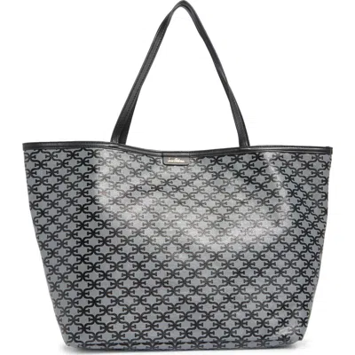 Sam Edelman Felicia Monogram Medium Shopper Tote Bag In Black/grey