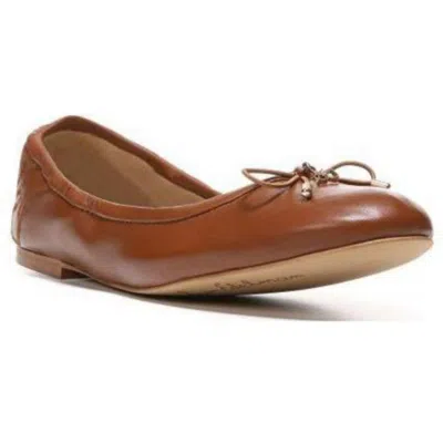 Sam Edelman Felicia Womens Animal Print Leather Ballet Flats In Brown