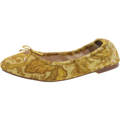 Sam Edelman Felicia Womens Bow Ballet Flats In Yellow