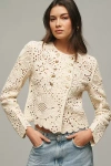 Sam Edelman Fiona Double-breasted Collarless Blazer Jacket In Beige