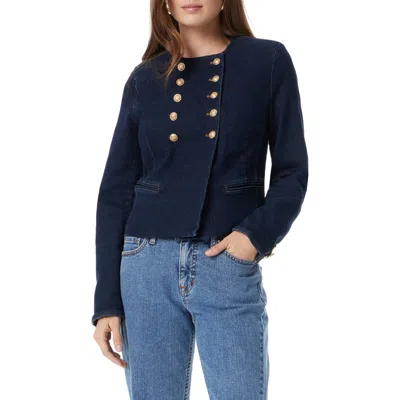 Sam Edelman Fiona Double Breasted Denim Jacket In Rinse