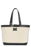 Sam Edelman Fitz Canvas Shopper Tote Bag In Cream/black