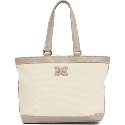 Sam Edelman Fitz Canvas Shopper Tote Bag In Taupe
