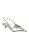 Sam Edelman Farrah Kitten Heel Pointed Toe Slingback Pump In Silver