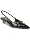 SAM EDELMAN FITZGERALD WOMENS FAUX LEATHER CUSHIONED FOOTBED KITTEN HEELS