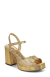 Sam Edelman Fleur Platform Sandal In Amber Gold