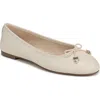 Sam Edelman Marisol Ballet Flat In Ivory Leather In Neutral