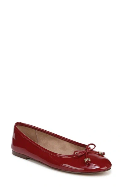 Sam Edelman Felicia Luxe Ballet Flat In Red Mahogany Patent