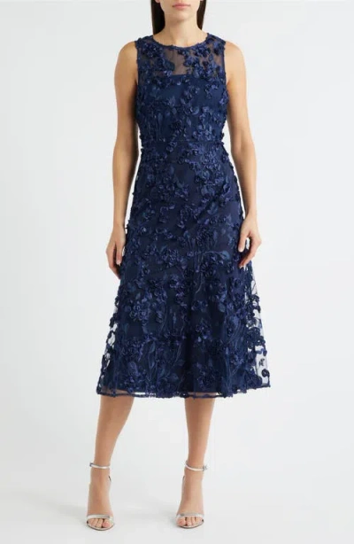 Sam Edelman Floral Appliqué Cocktail Dress In Blue