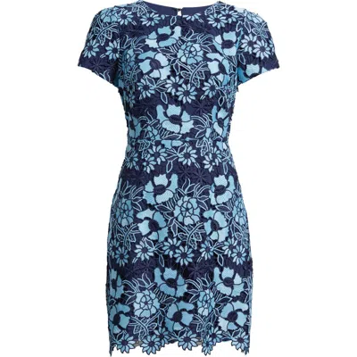 Sam Edelman Floral Denim Embroidered Minidress In Blue