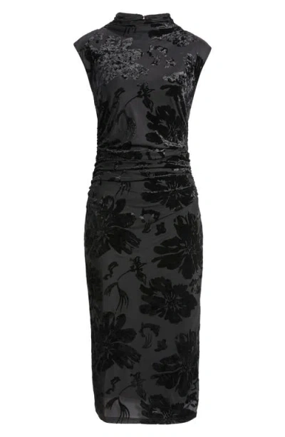 Sam Edelman Floral Devoré Sheath Dress In Black