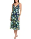 Sam Edelman Floral Embroidered Midi Dress In Blue